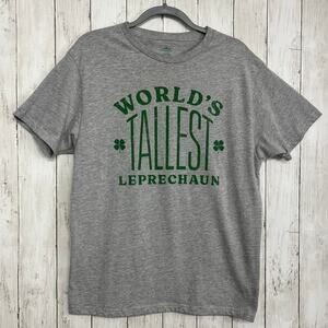 Celebrate Gray Short Sleeve Crew Neck St Patricks Day Holiday Graphic T-Shirt